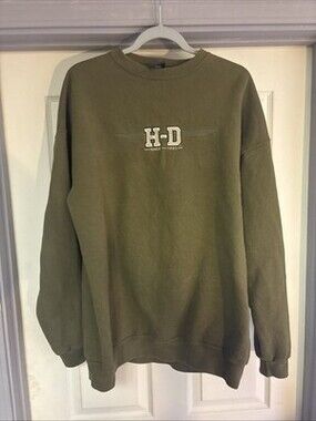 Vintage Harley-Davidson Embroidered H-D Since 1903 Crewneck Olive Green